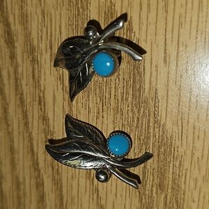 Bell Trading Nickel Silver turquoise clip earrings